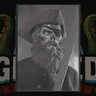 2023 Mark Spears Monsters Series 2 Card 11 Captain Bonesplitter Black & White