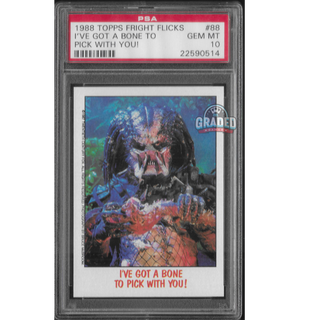 1988 Topps Fright Flicks Card 88 I've Got A Bone To Pick With You!  (Predator) PSA 10