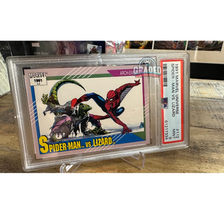 1991 Marvel Universe Card 112 Spider-Man vs Lizard PSA 9