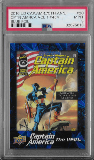 2016 Captain America 75th Anniversary 20 Vol 1 #454 Blue 9/10 PSA 9